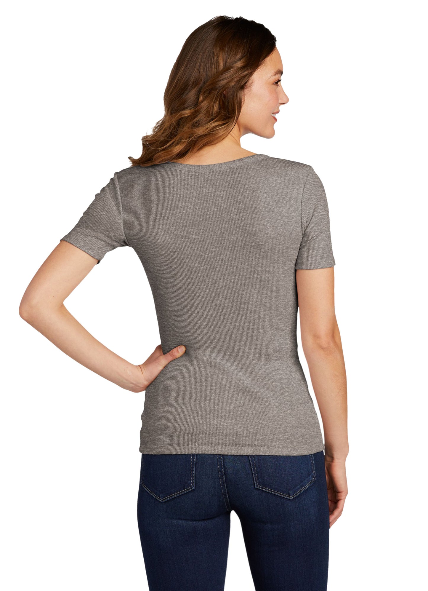 DT6020 District® Women’s V.I.T.™ Rib Scoop Neck Tee